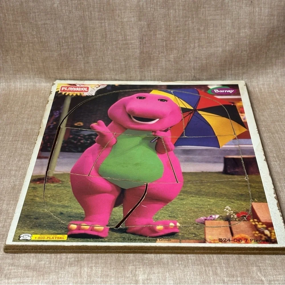 Vintage 90s Playskool Barney the Dinosaur Preschooler Toddler Puzzle